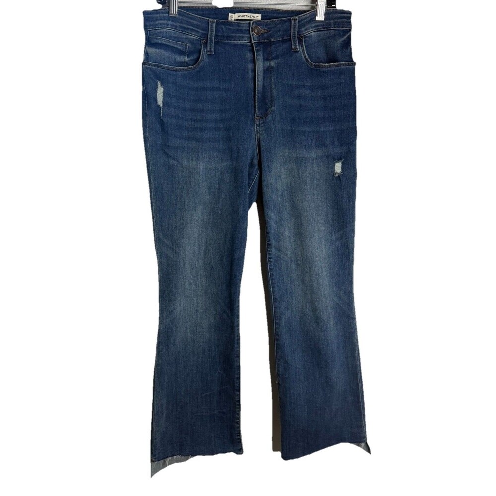 Whetherly Savannah High Rise Slim Kick Flare Jeans Women Blue Size 30/10 Stretch
